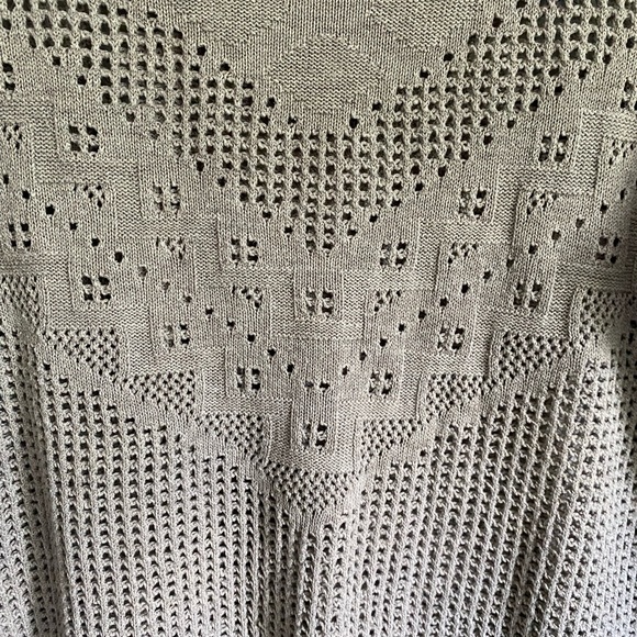 AMERICAN EAGLE Women's Brown Tan Cable Knit Pullover Sweater Large 3/4 Sleeve - Picture 4 of 5